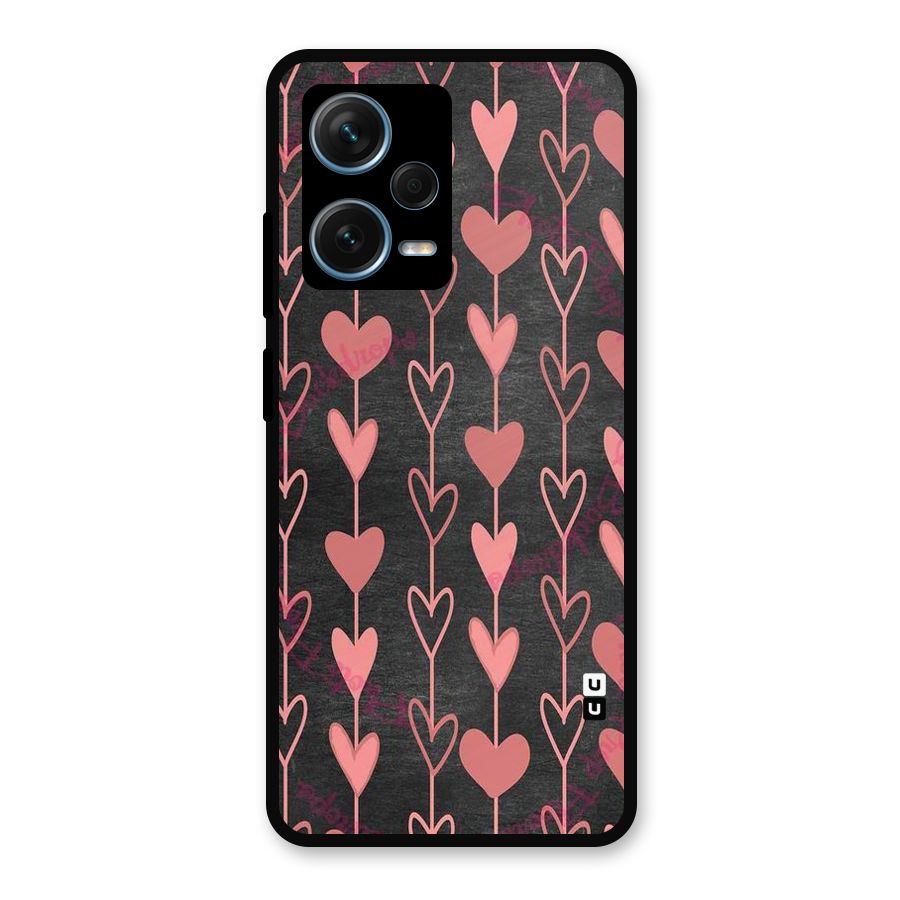 Chain Of Hearts Metal Back Case for Redmi Note 12 Pro Plus 5G