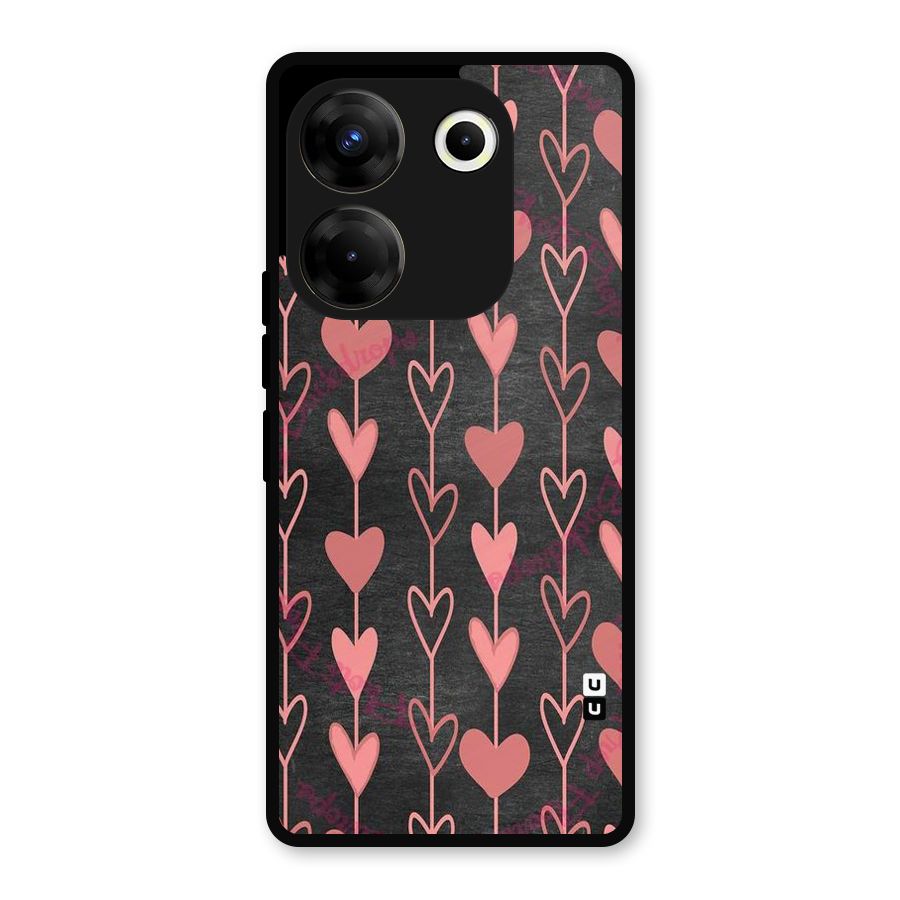 Chain Of Hearts Metal Back Case for Tecno Camon 20