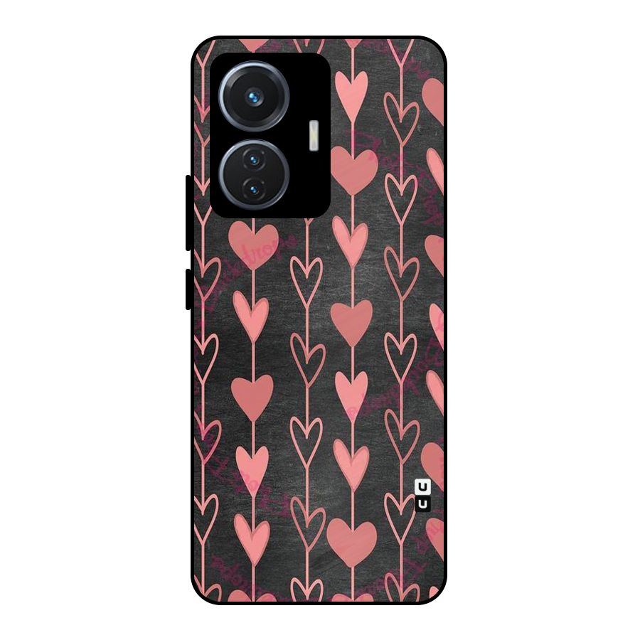 Chain Of Hearts Metal Back Case for Vivo T1 44W
