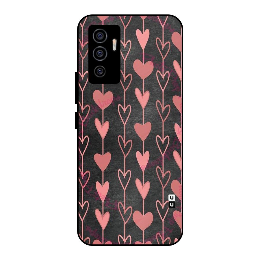 Chain Of Hearts Metal Back Case for Vivo V23e