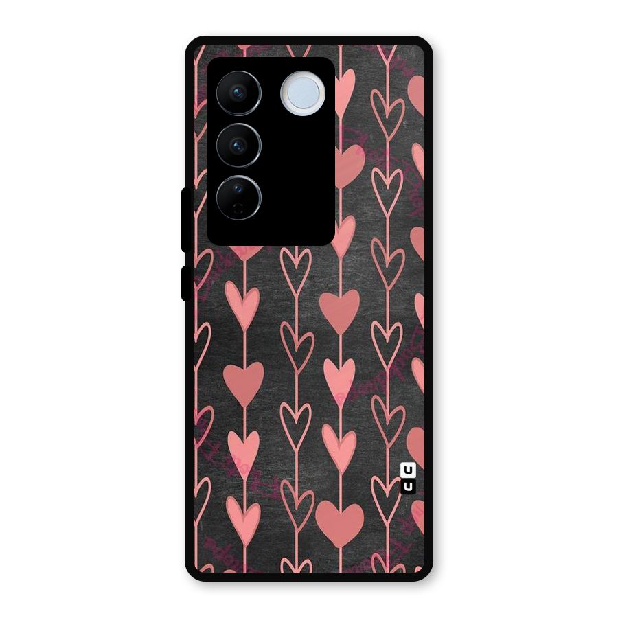 Chain Of Hearts Metal Back Case for Vivo V27