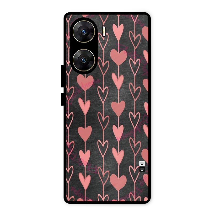Chain Of Hearts Metal Back Case for Vivo V29e