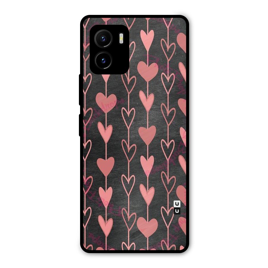 Chain Of Hearts Metal Back Case for Vivo Y15s