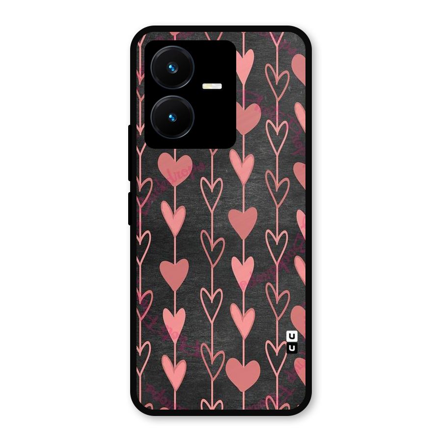 Chain Of Hearts Metal Back Case for Vivo Y22