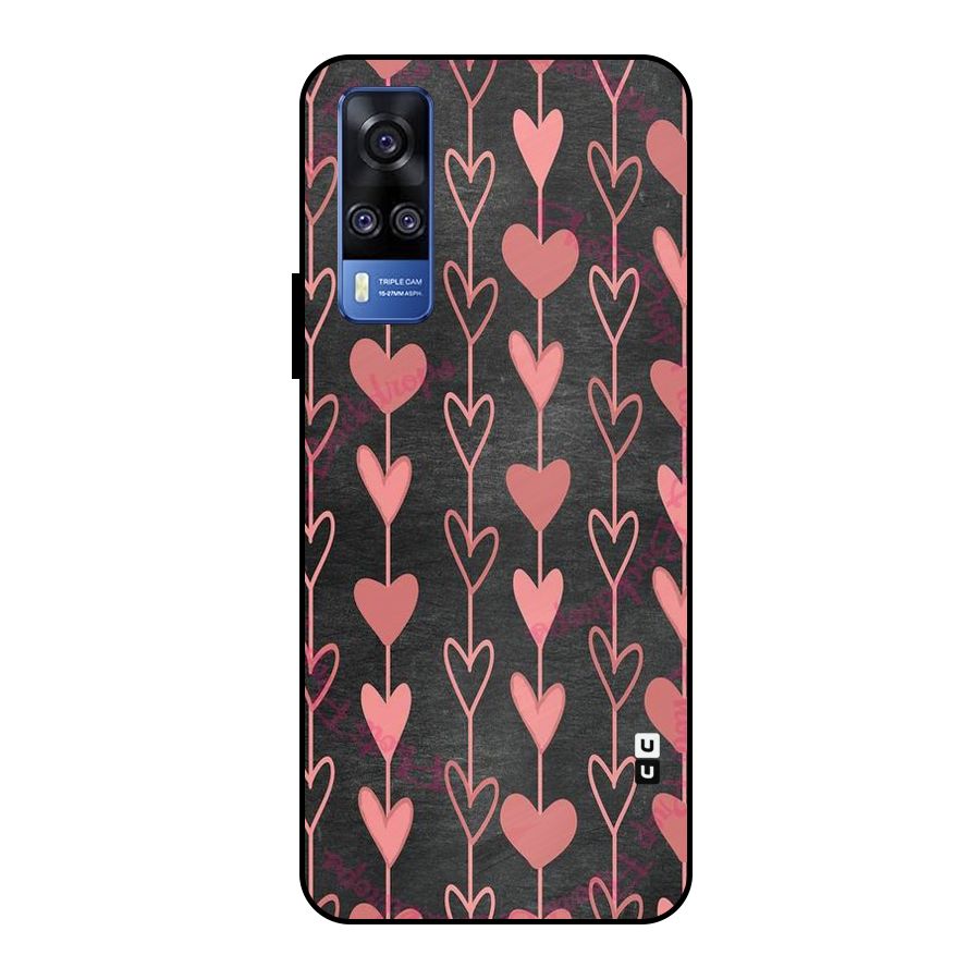 Chain Of Hearts Metal Back Case for Vivo Y51