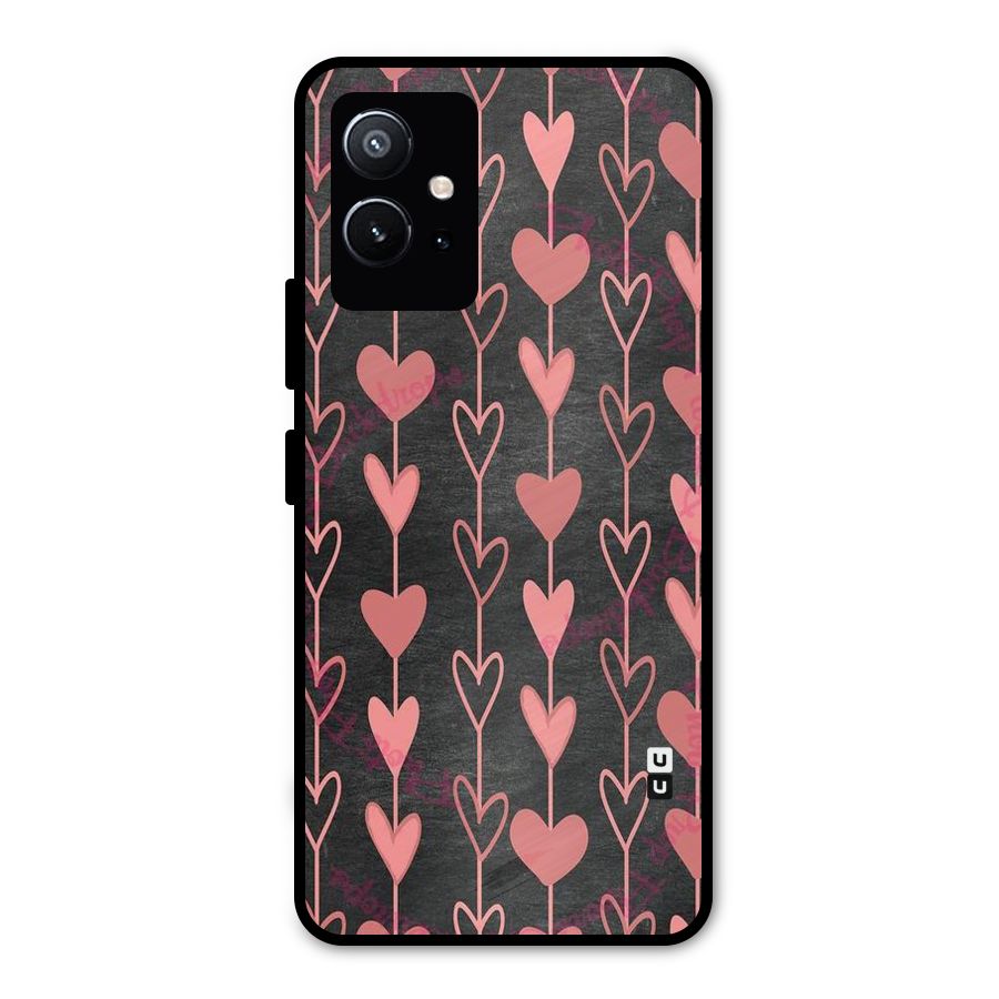Chain Of Hearts Metal Back Case for Vivo Y75 5G