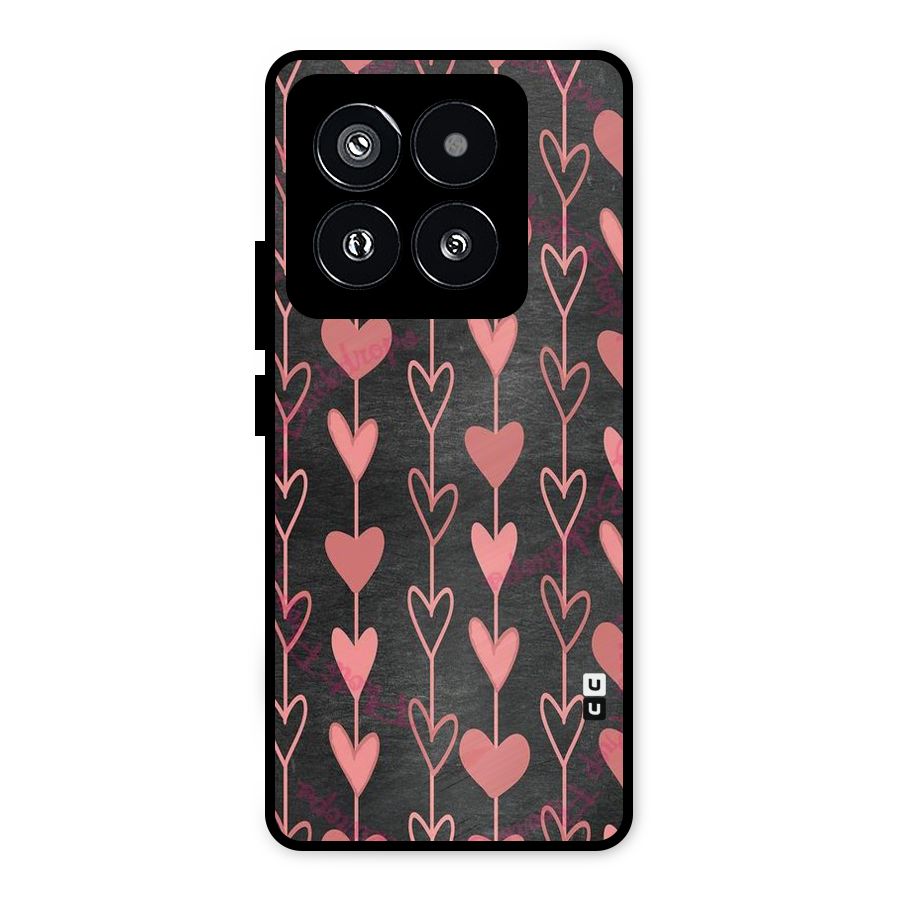 Chain Of Hearts Metal Back Case for Xiaomi 14 Pro