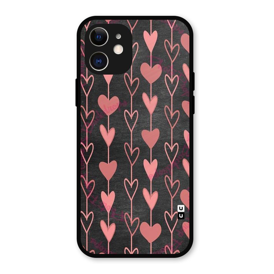 Chain Of Hearts Metal Back Case for iPhone 12