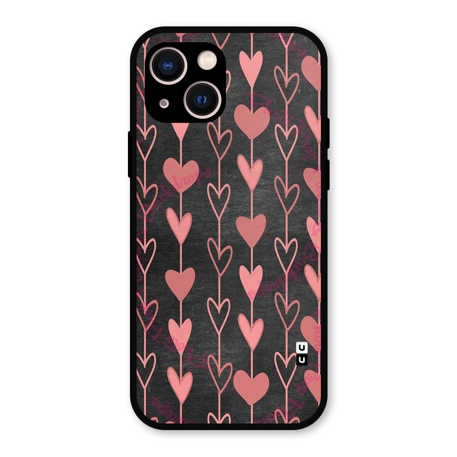 Chain Of Hearts Metal Back Case for iPhone 13