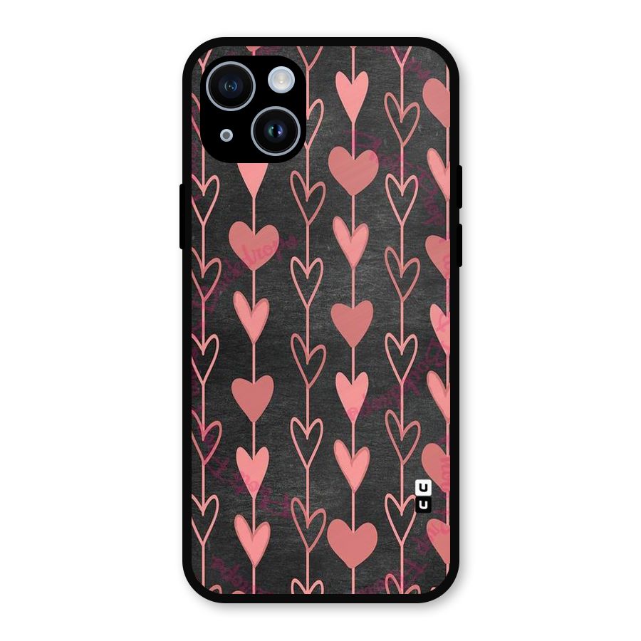 Chain Of Hearts Metal Back Case for iPhone 14