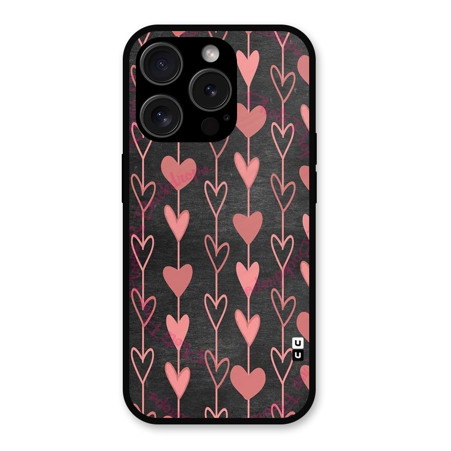 Chain Of Hearts Metal Back Case for iPhone 15 Pro