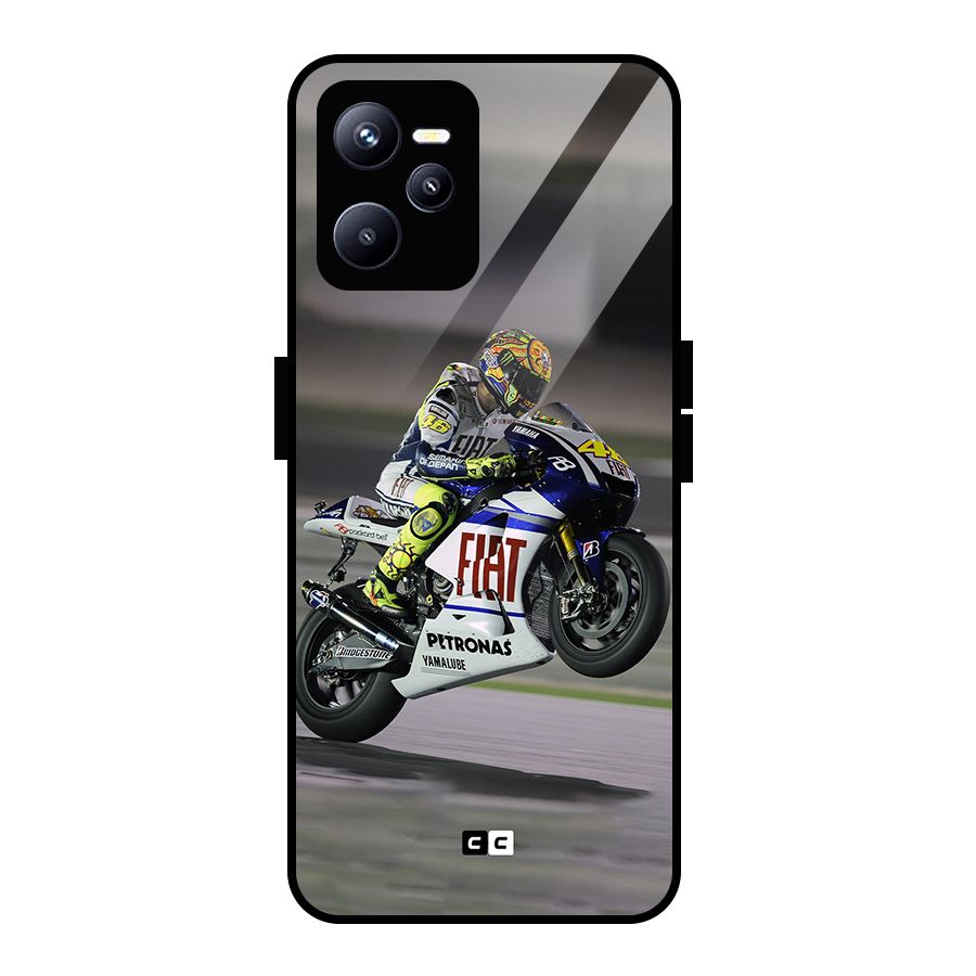 Champion Biker Glass Back Case for Realme C35