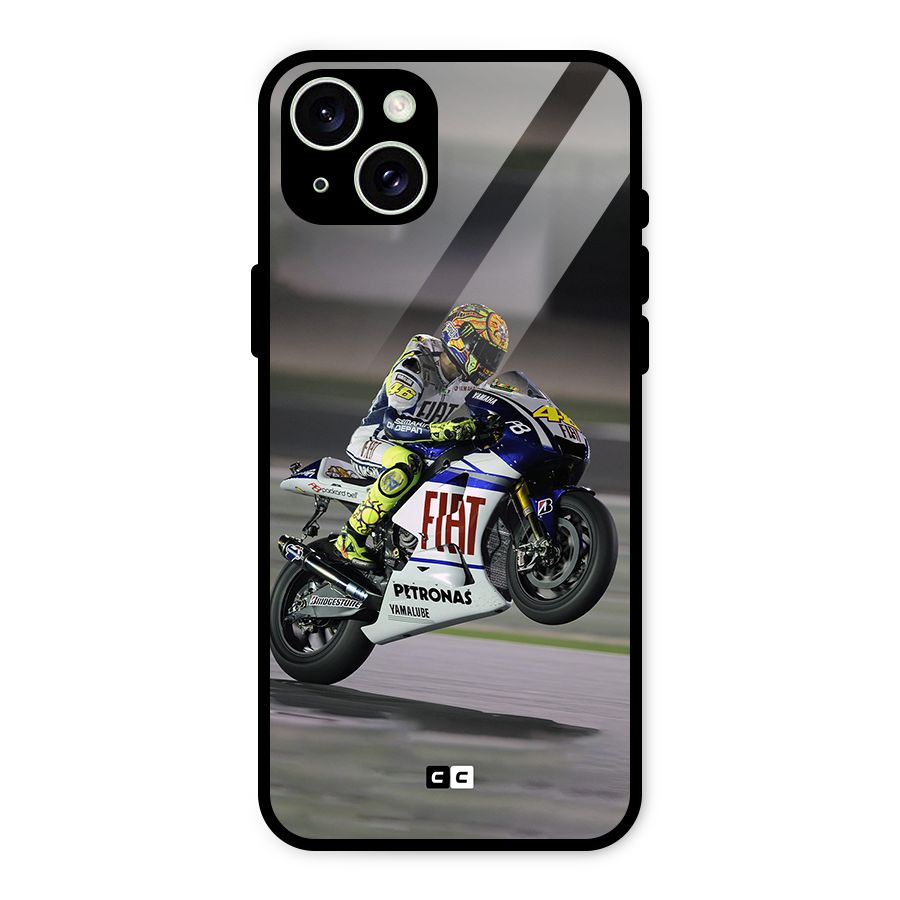 Champion Biker Glass Back Case for iPhone 15 Plus