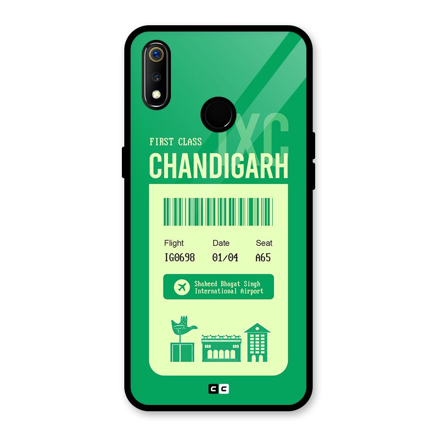 Chandigarh Boarding Pass Glass Back Case for Realme 3i