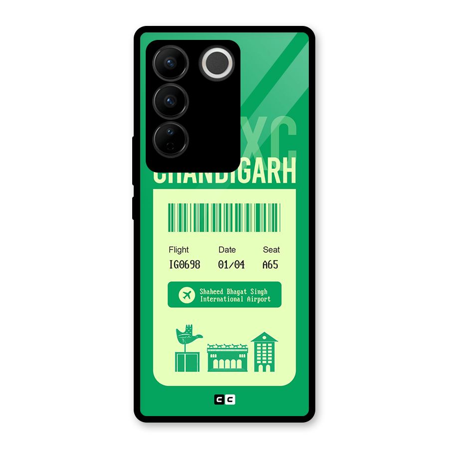 Chandigarh Boarding Pass Glass Back Case for Vivo V27