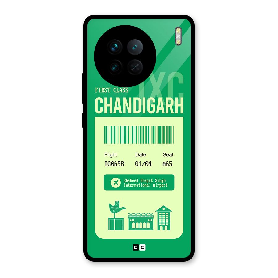 Chandigarh Boarding Pass Glass Back Case for Vivo X90