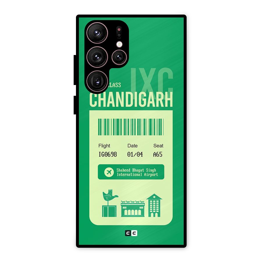 Chandigarh Boarding Pass Metal Back Case for Galaxy S22 Ultra 5G