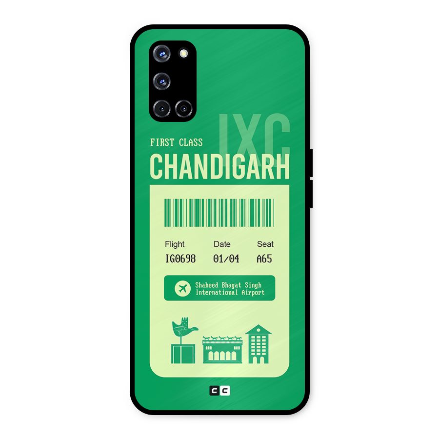 Chandigarh Boarding Pass Metal Back Case for Oppo A52