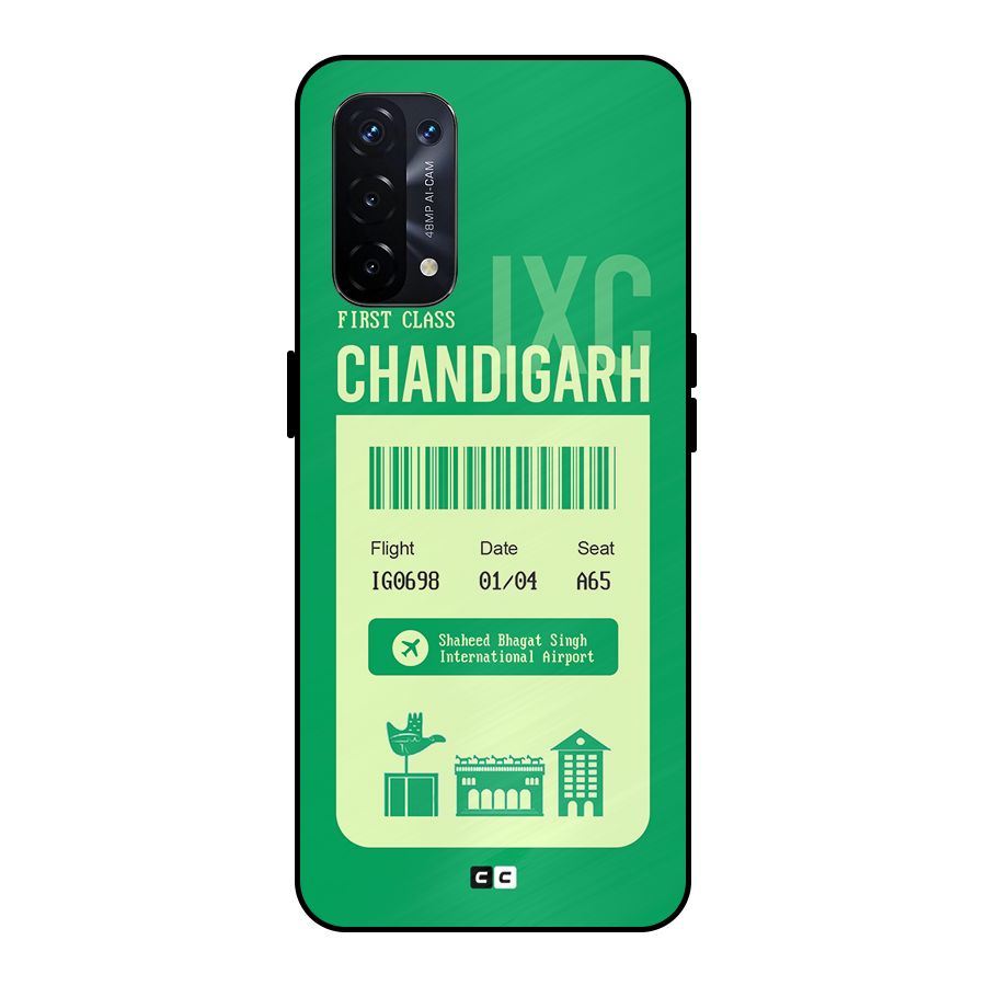 Chandigarh Boarding Pass Metal Back Case for Oppo A74 5G