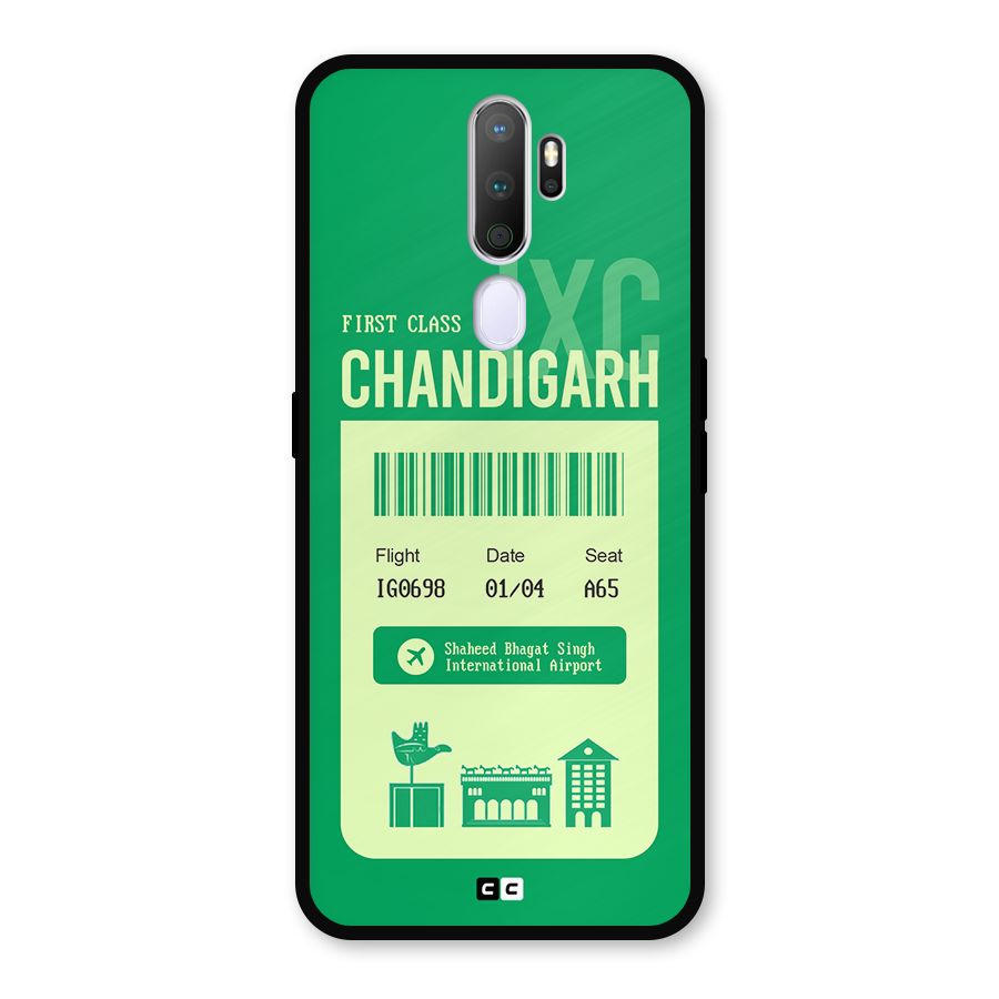 Chandigarh Boarding Pass Metal Back Case for Oppo A9 (2020)