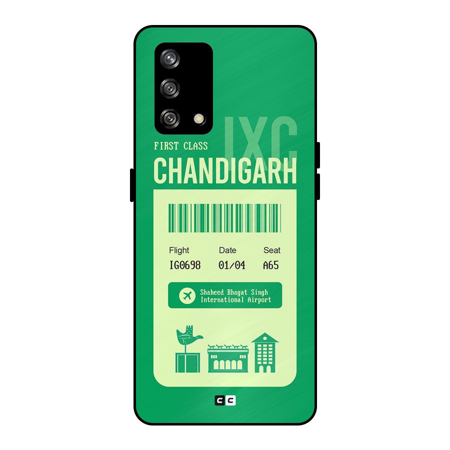 Chandigarh Boarding Pass Metal Back Case for Oppo F19