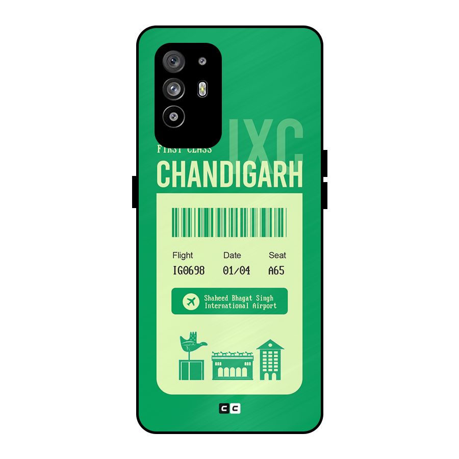 Chandigarh Boarding Pass Metal Back Case for Oppo F19 Pro Plus 5G