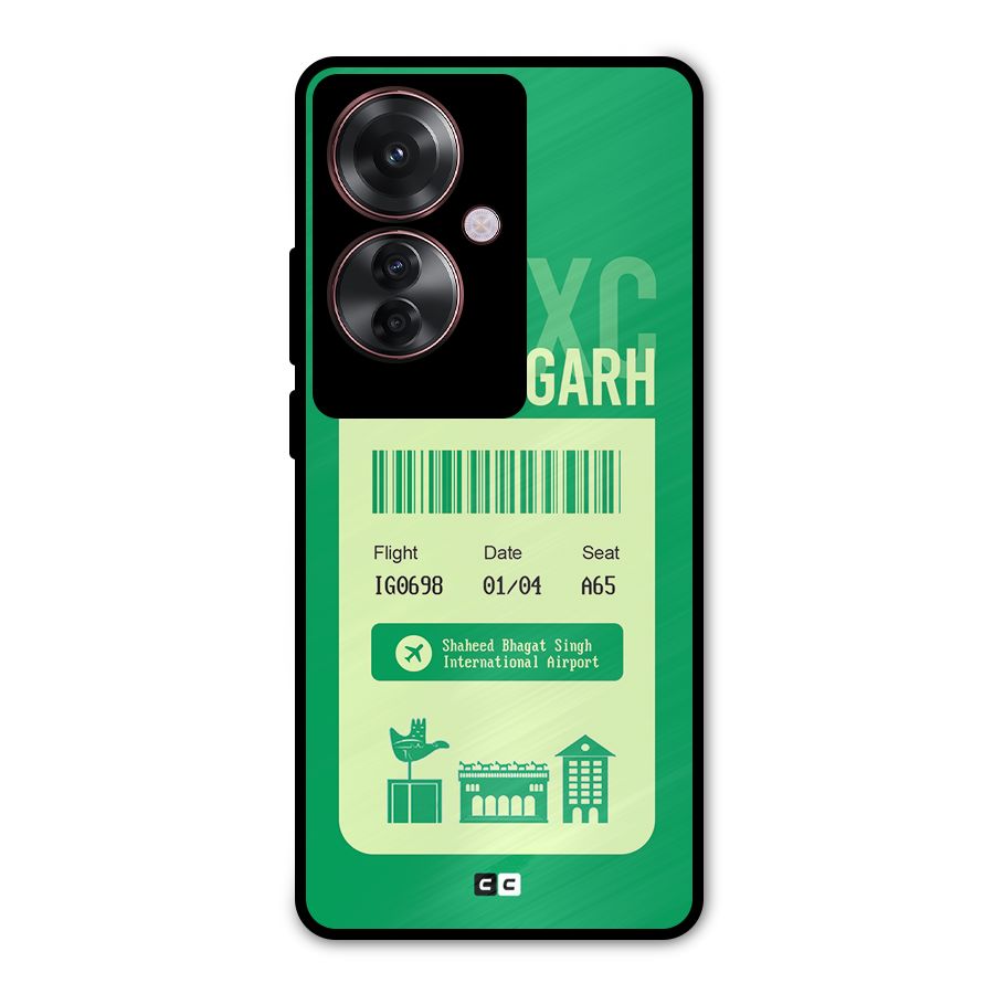 Chandigarh Boarding Pass Metal Back Case for Oppo F25 Pro