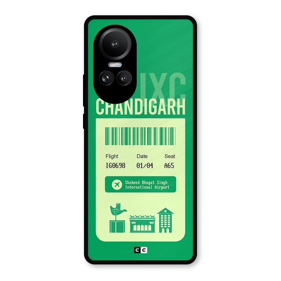 Chandigarh Boarding Pass Metal Back Case for Oppo Reno10 Pro