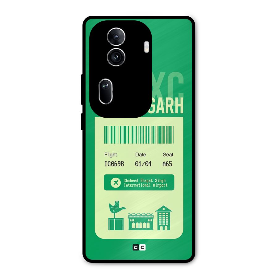 Chandigarh Boarding Pass Metal Back Case for Oppo Reno11 Pro 5G
