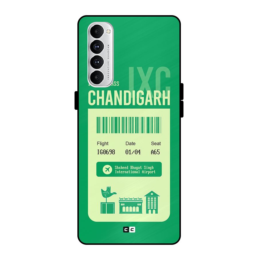 Chandigarh Boarding Pass Metal Back Case for Oppo Reno4 Pro