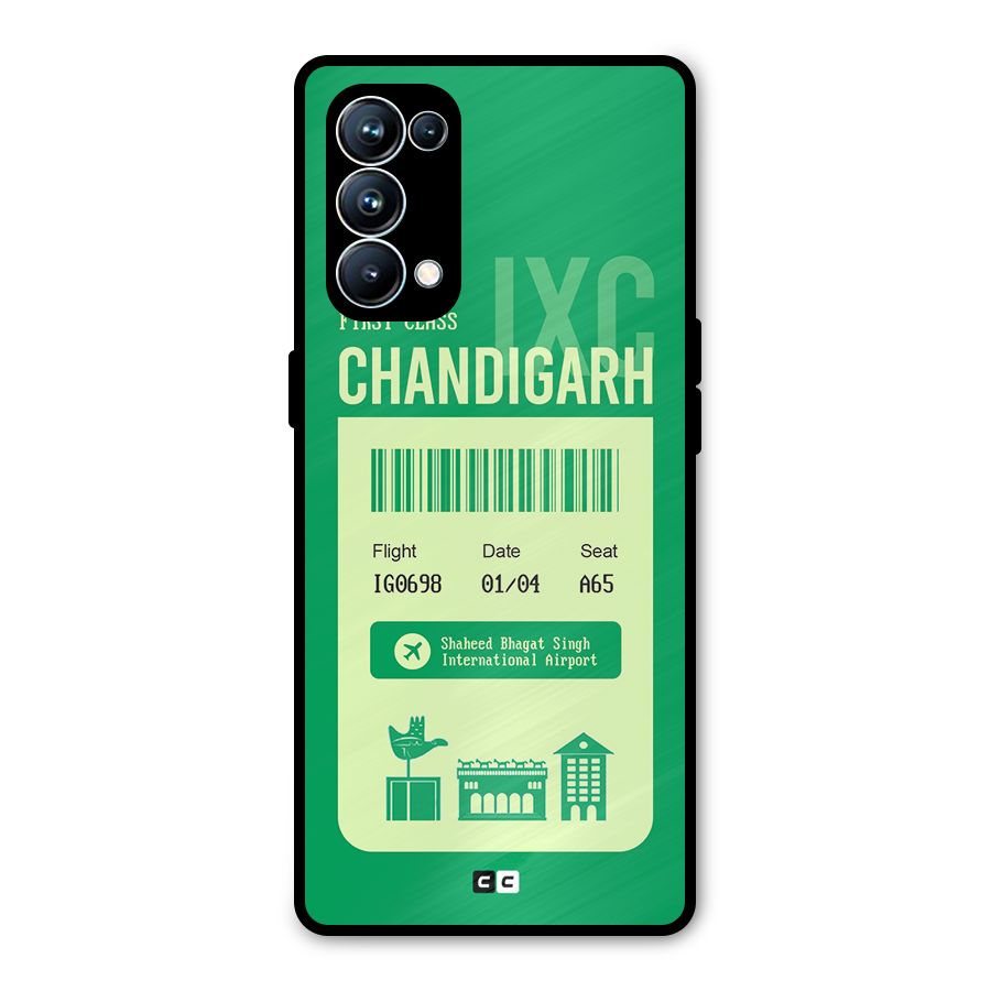Chandigarh Boarding Pass Metal Back Case for Oppo Reno5 Pro 5G