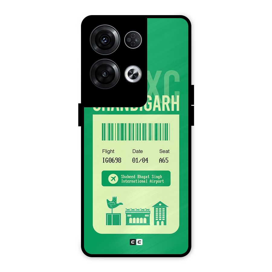 Chandigarh Boarding Pass Metal Back Case for Oppo Reno8 Pro 5G