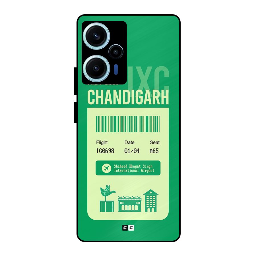 Chandigarh Boarding Pass Metal Back Case for Poco F5