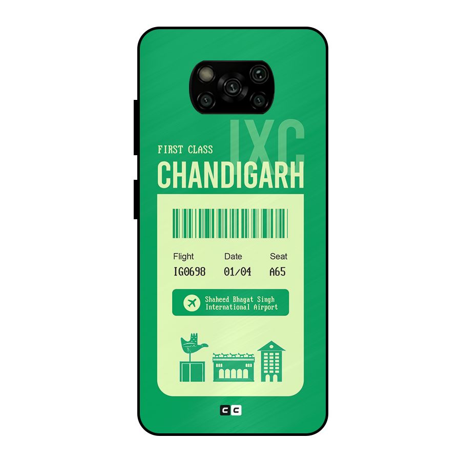 Chandigarh Boarding Pass Metal Back Case for Poco X3
