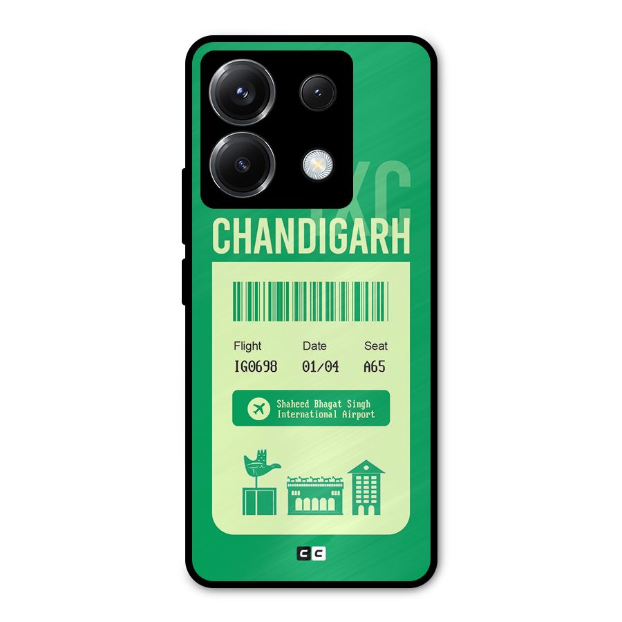 Chandigarh Boarding Pass Metal Back Case for Poco X6
