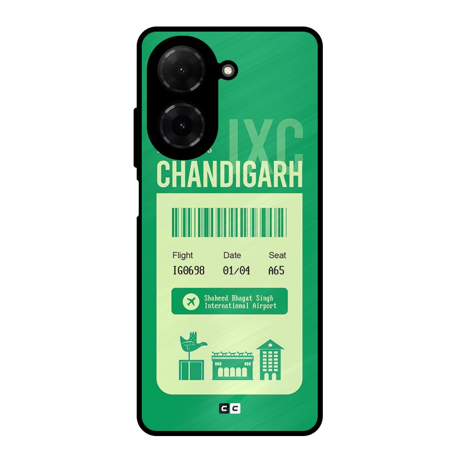 Chandigarh Boarding Pass Metal Back Case for Redmi A5 4G