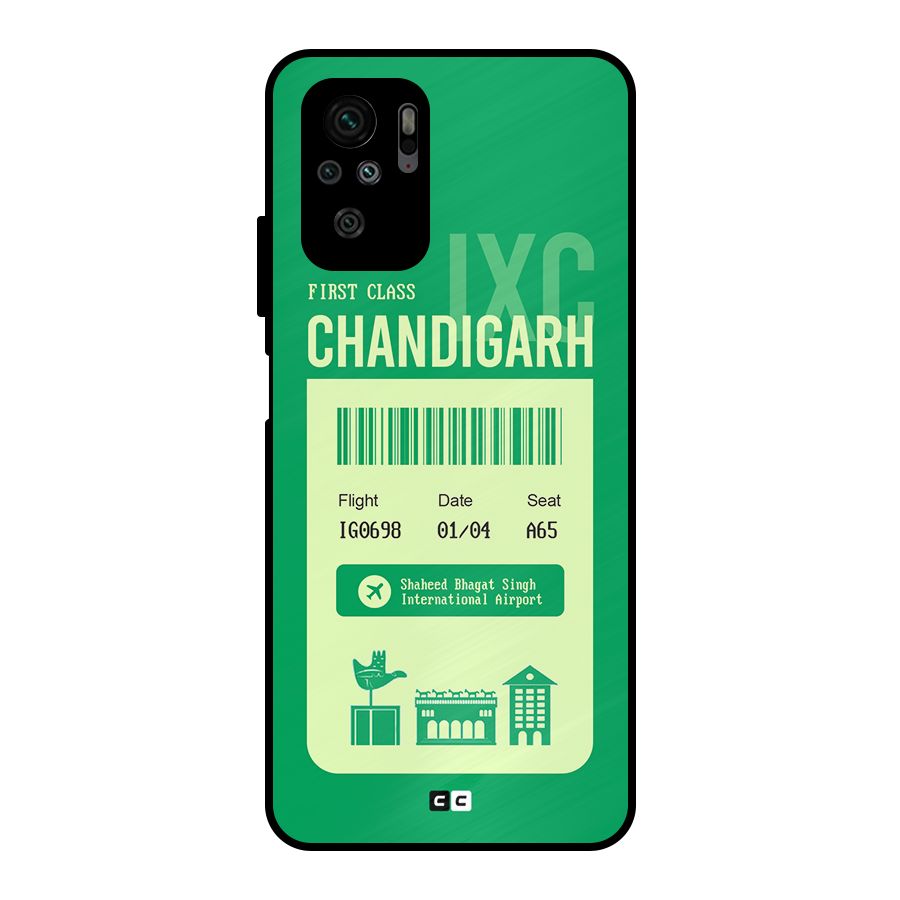 Chandigarh Boarding Pass Metal Back Case for Redmi Note 10S