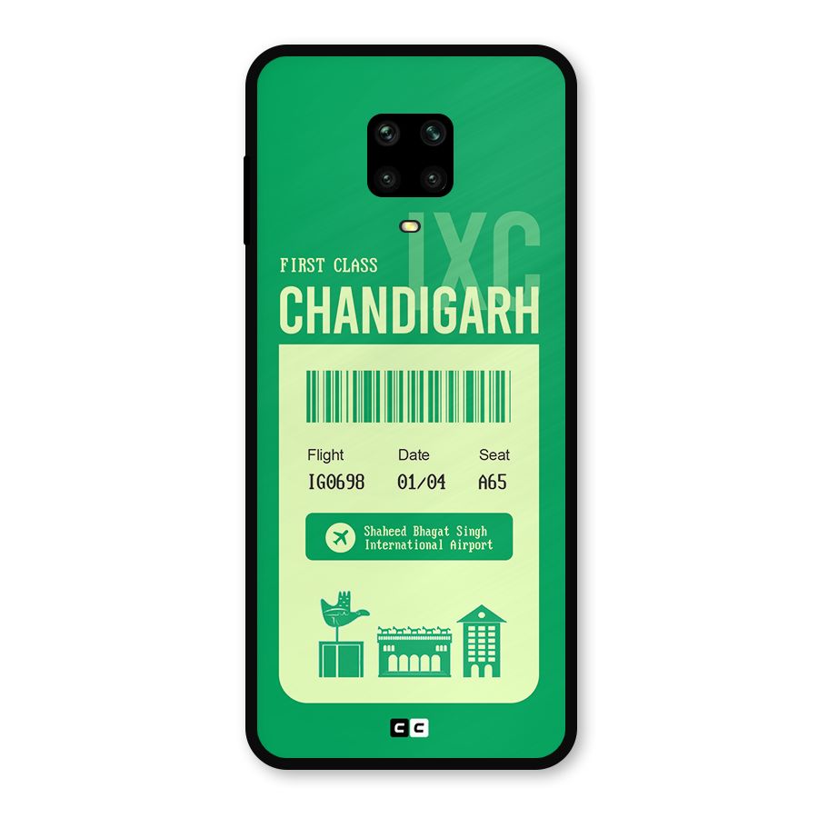 Chandigarh Boarding Pass Metal Back Case for Redmi Note 9 Pro Max