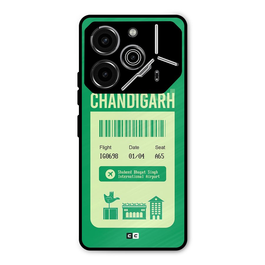 Chandigarh Boarding Pass Metal Back Case for Tecno Pova 6 Pro