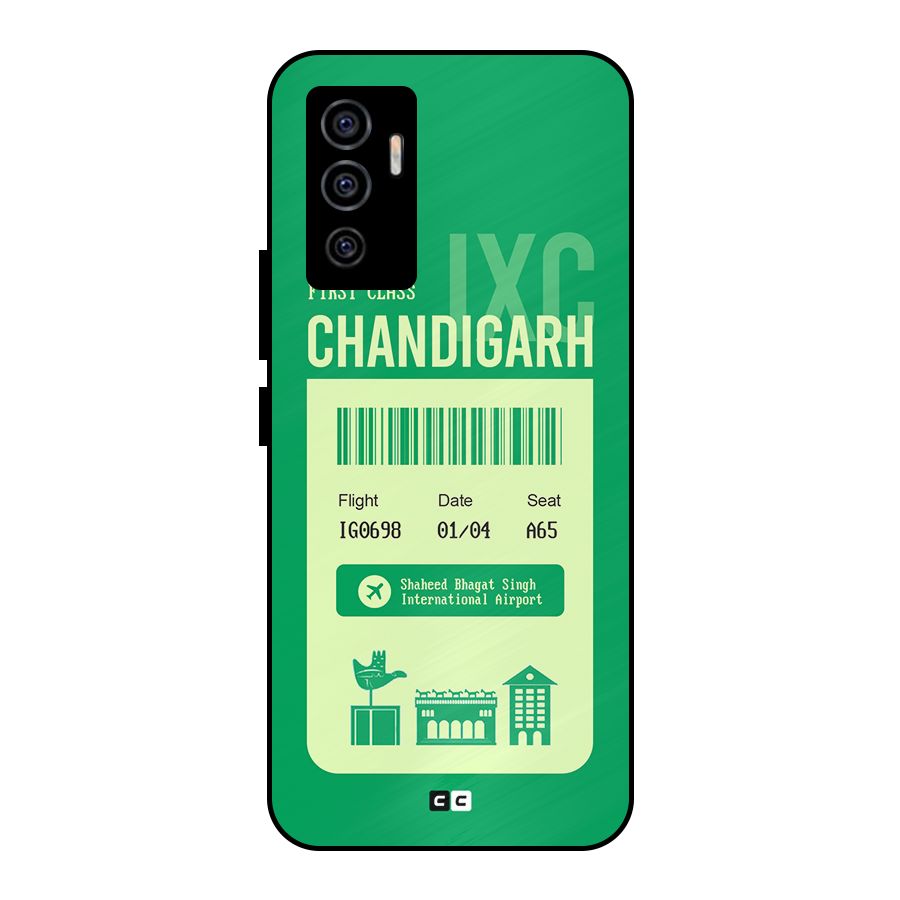 Chandigarh Boarding Pass Metal Back Case for Vivo V23e
