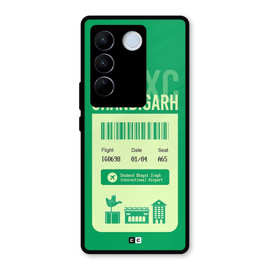Chandigarh Boarding Pass Metal Back Case for Vivo V27 Pro