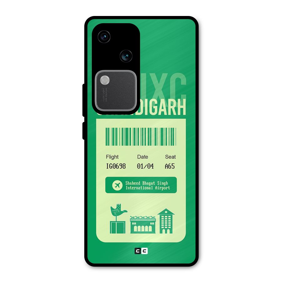 Chandigarh Boarding Pass Metal Back Case for Vivo V30 Pro