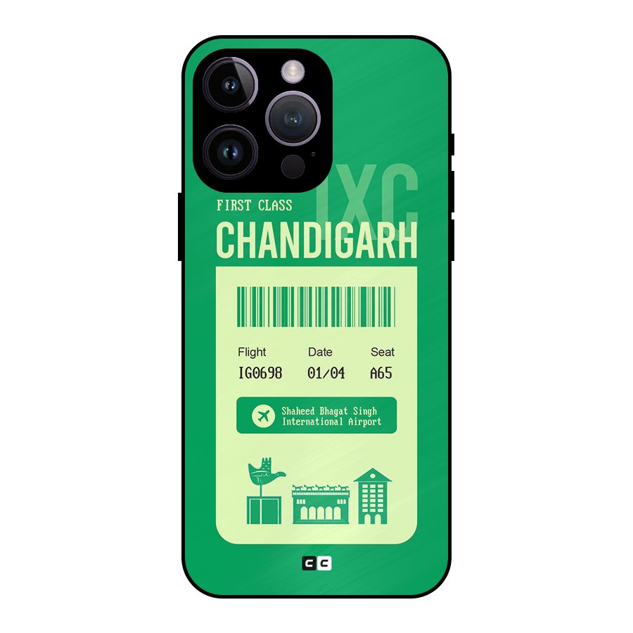 Chandigarh Boarding Pass Metal Back Case for iPhone 14 Pro Max