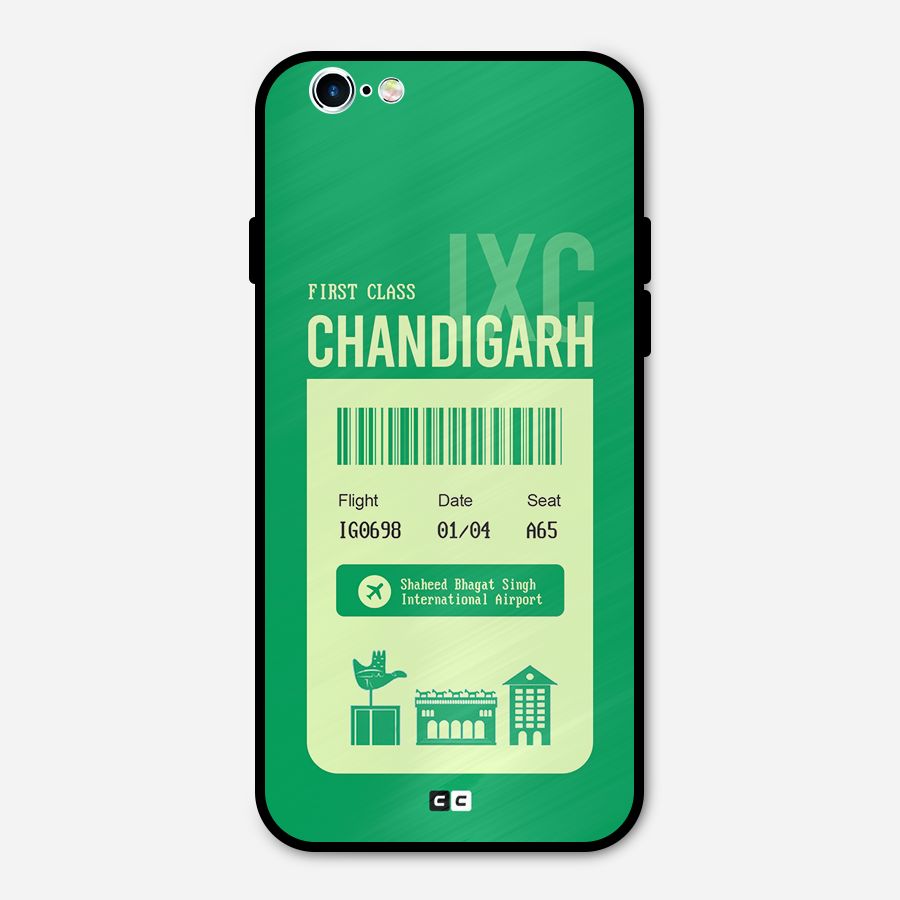 Chandigarh Boarding Pass Metal Back Case for iPhone 6 6s