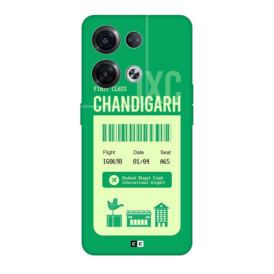 Chandigarh Boarding Pass Original Polycarbonate Back Case for Oppo Reno8 Pro 5G
