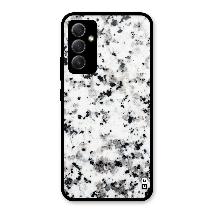 Charcoal Spots Marble Glass Back Case for Galaxy A34