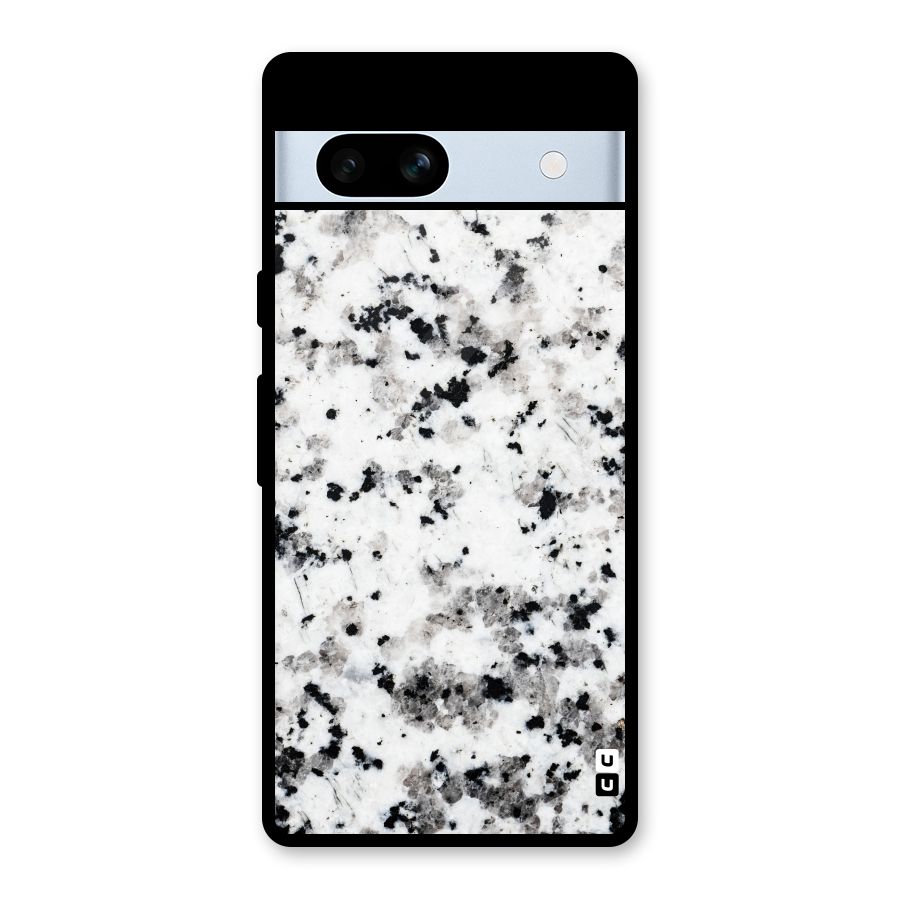 Charcoal Spots Marble Glass Back Case for Google Pixel 7a