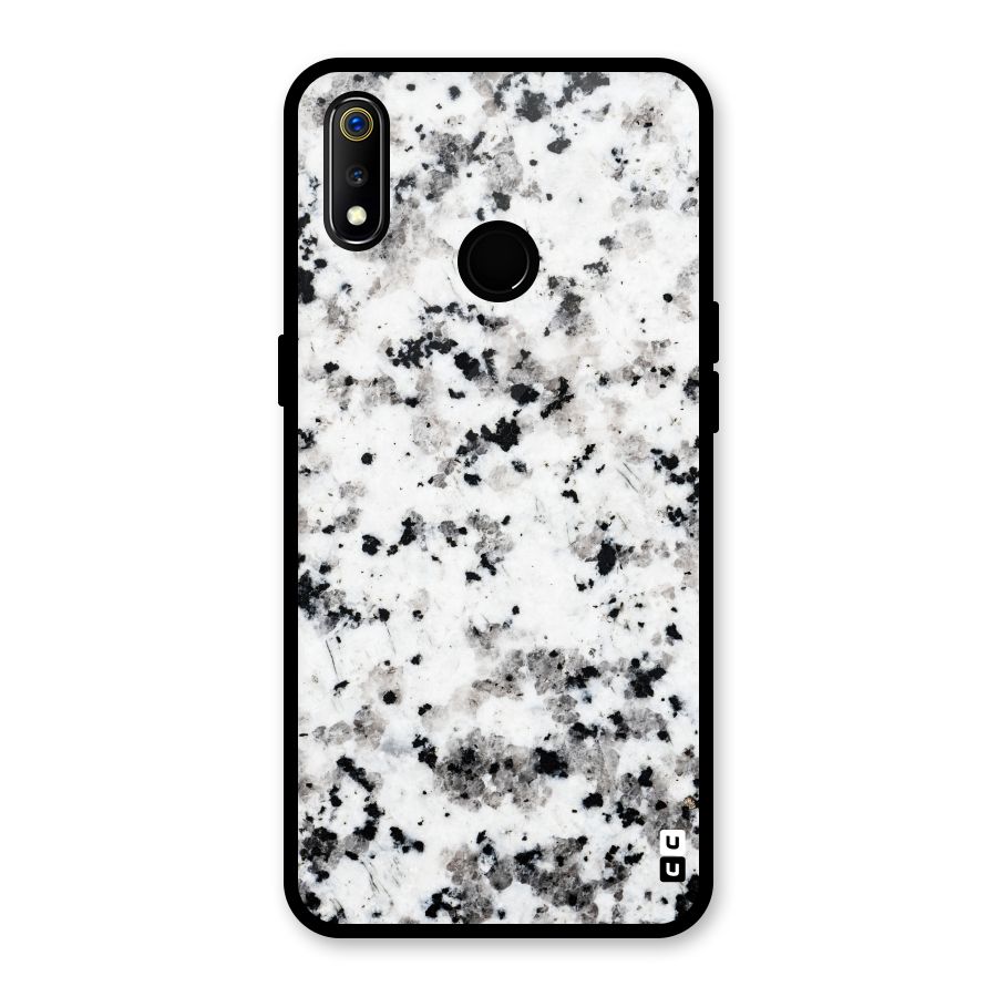 Charcoal Spots Marble Glass Back Case for Realme 3i