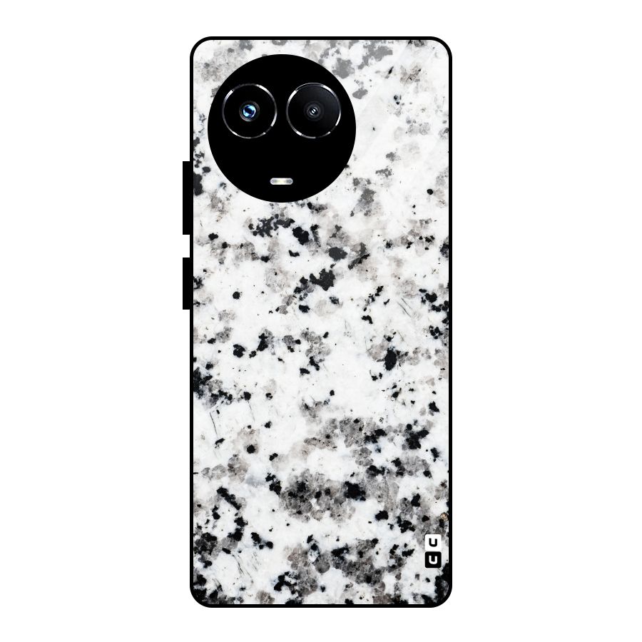 Charcoal Spots Marble Glass Back Case for Realme Narzo 60X