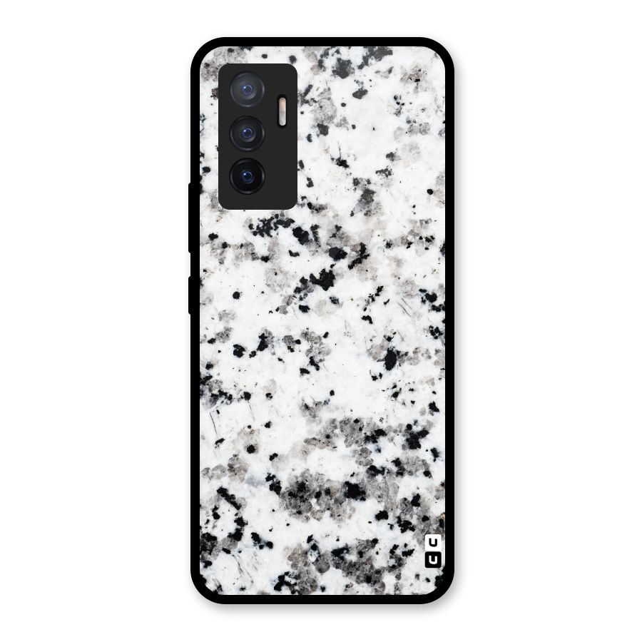 Charcoal Spots Marble Glass Back Case for Vivo V23e